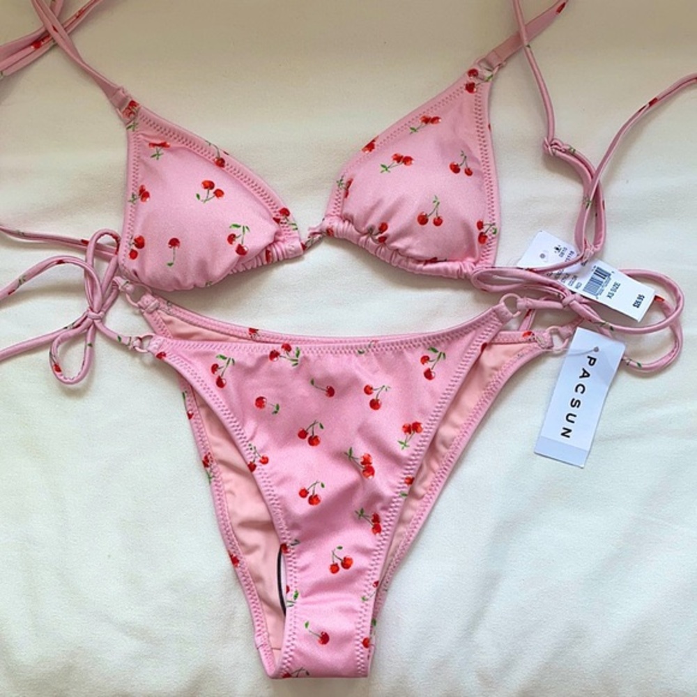 LA Hearts by Pacsun pink cherry bikini XS